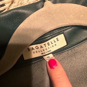 Bagatelle dark green Leather shacket for Women